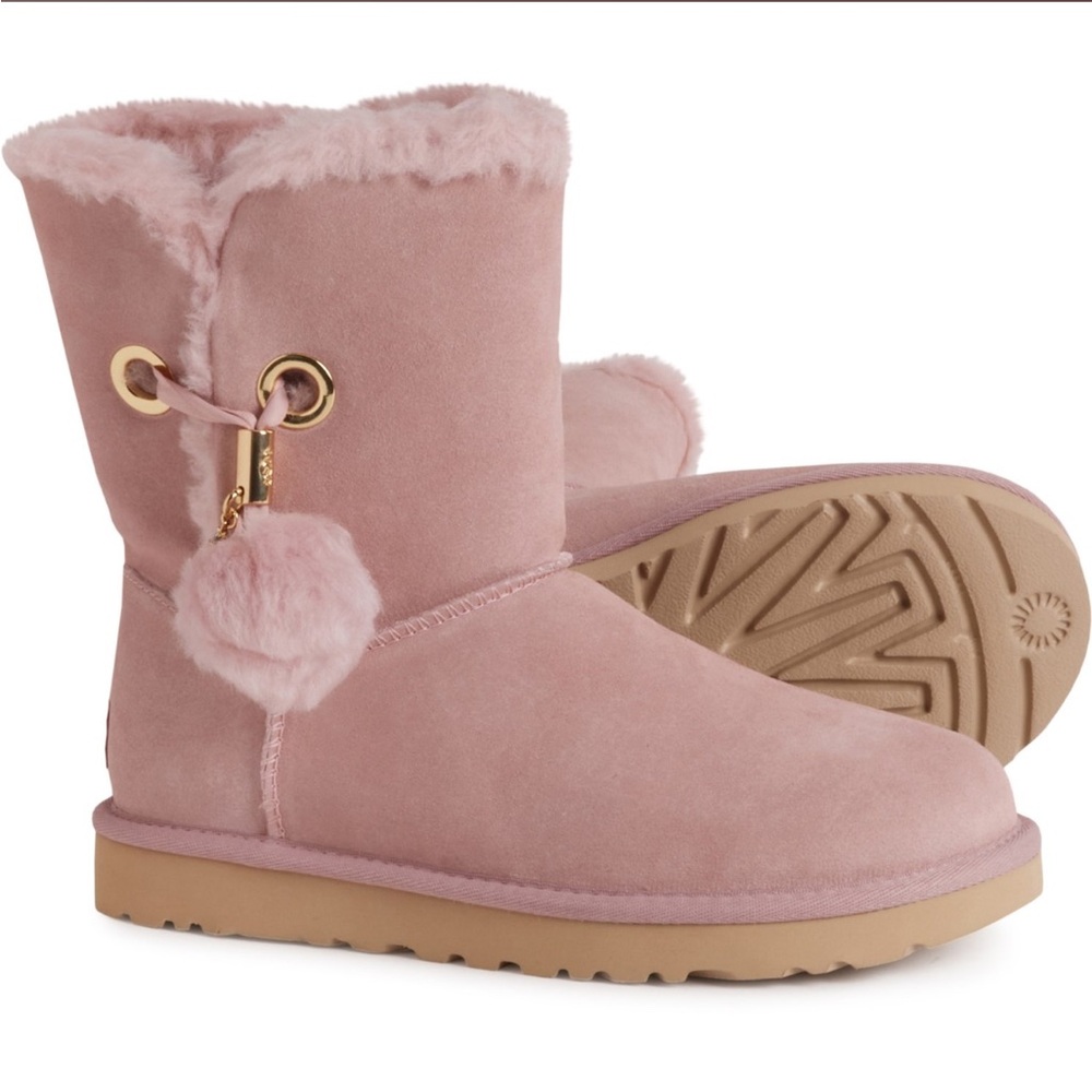 UGG Irina Tessie Pom Pink boots Size 6 7